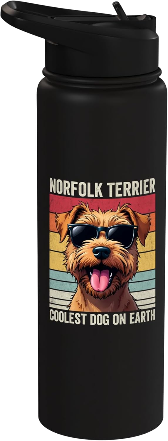 Botella agua acero inox para perro terrier norfolk