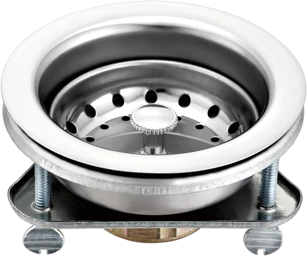 Colador acero inox para fregadero 3.5pulg con brida 3 pernos