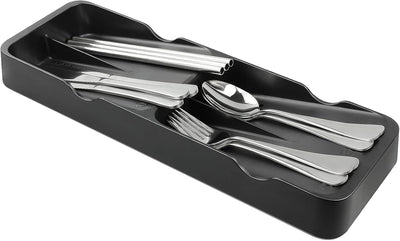 Organiz. cajones cocina soporte cubiertos bandeja negro
