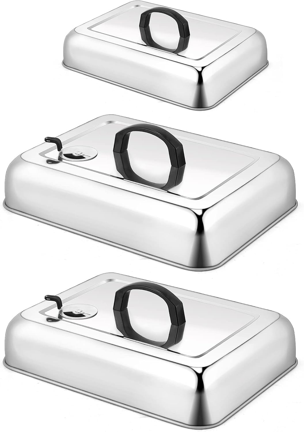 3 Cubiertas Hilvanado Plancha Acero Inox 13x9pulg