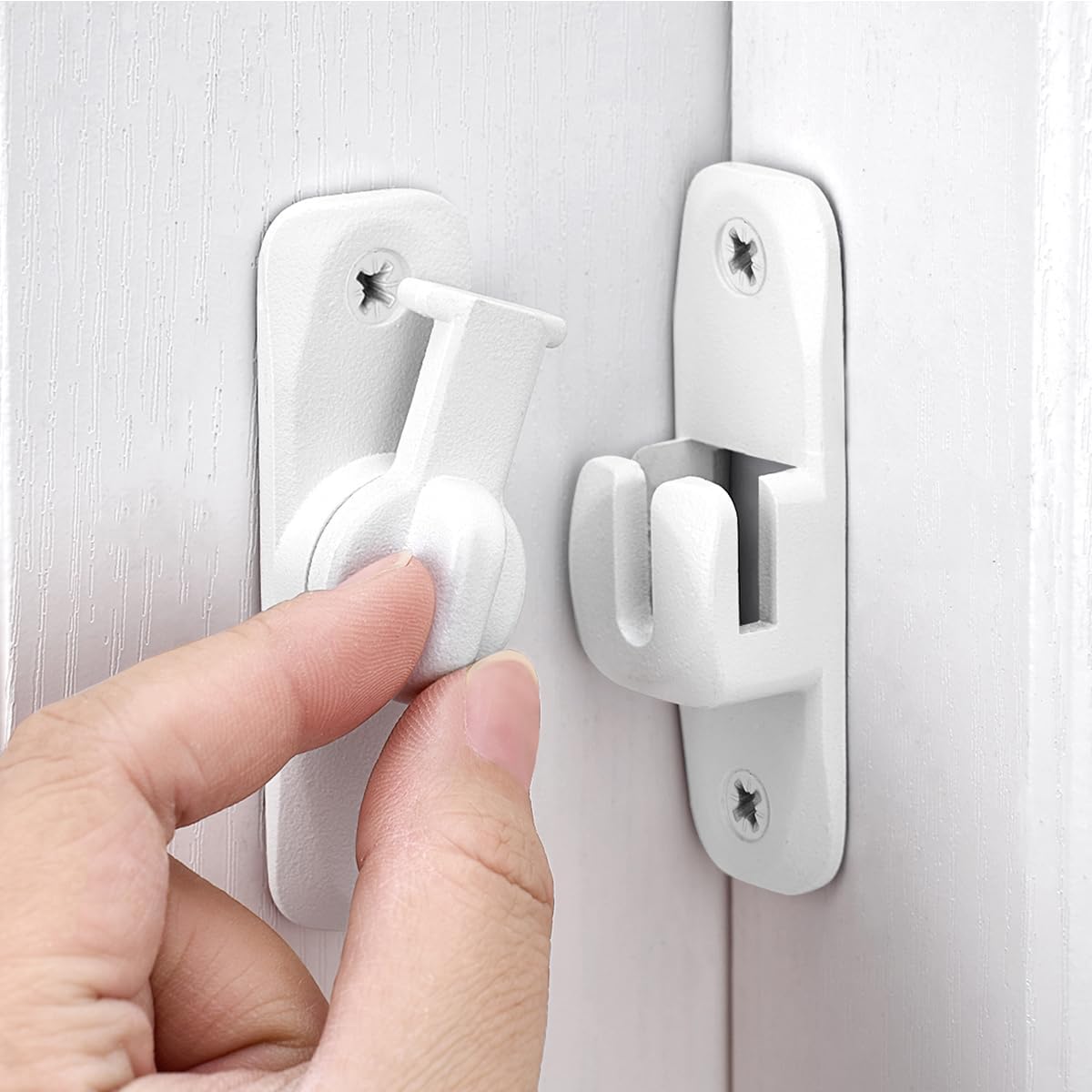 Pestillo puerta granero blanco mate 90/180° cierre abatible zinc