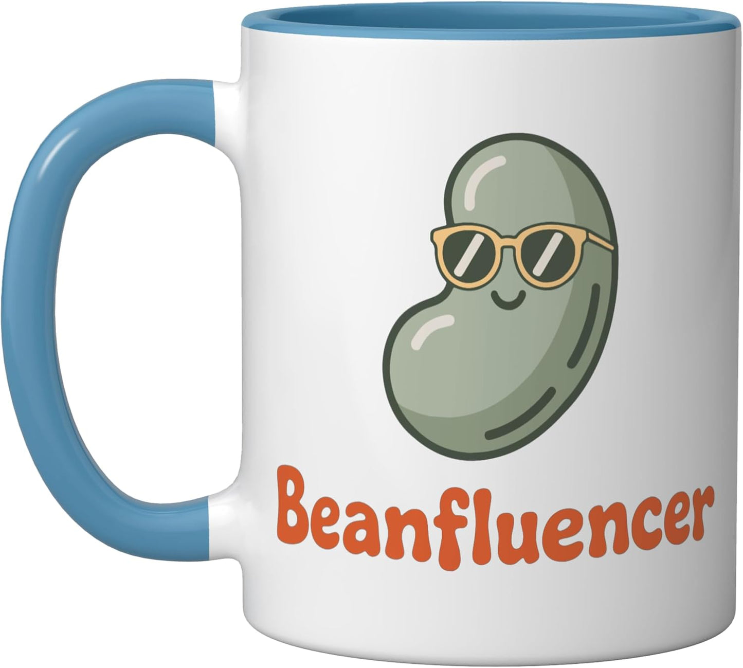 Taza cerámica para amantes de las legumbres con humor blue/white