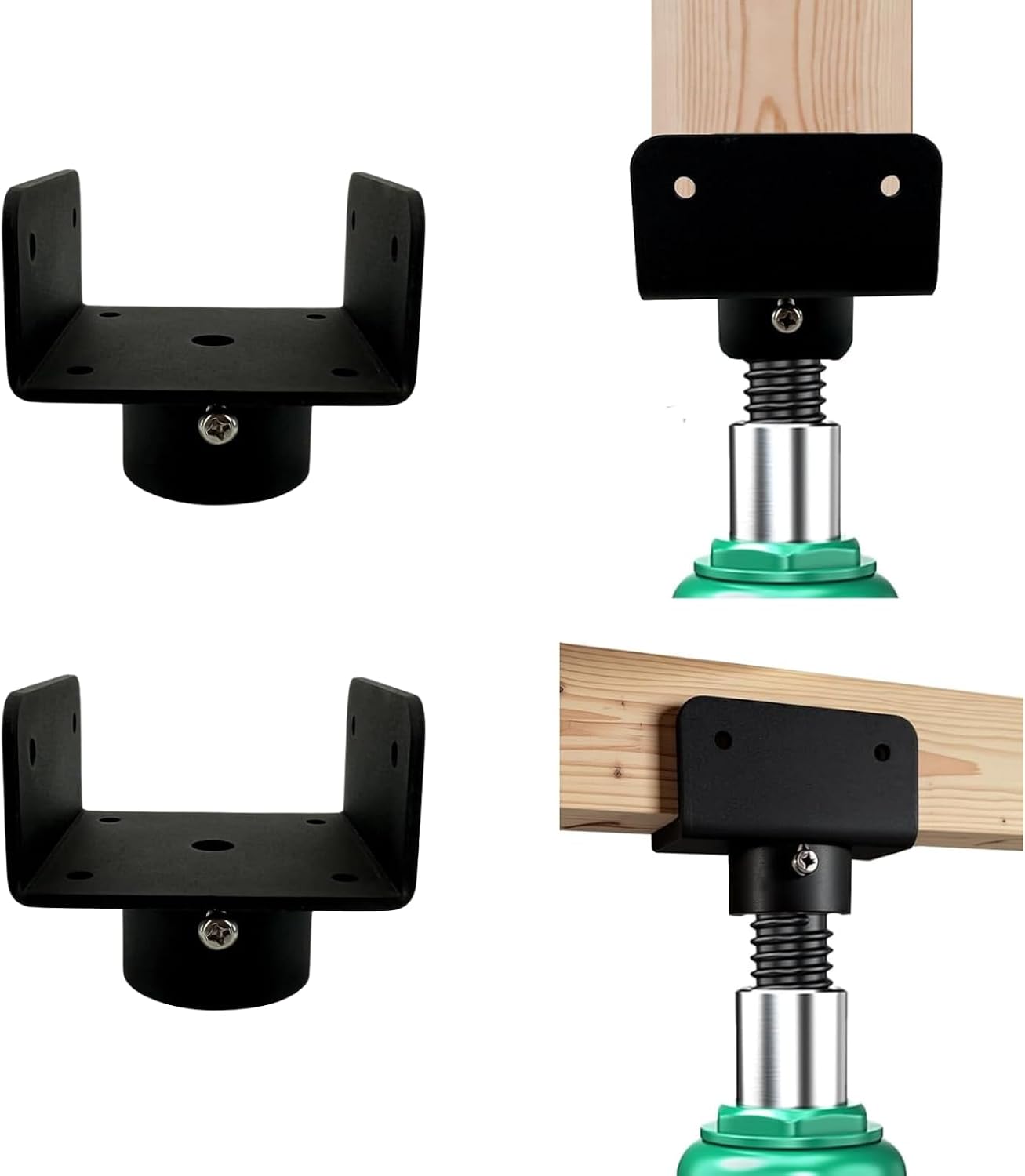 2 Adaptadores U para vigas madera 4x2 4x4 4x6 acero resistente