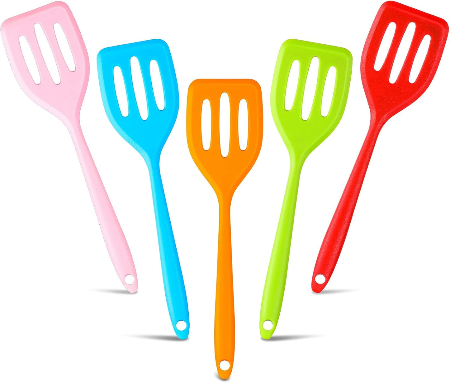 5 Espátulas Silicona Mini Cocina Ranura Colores
