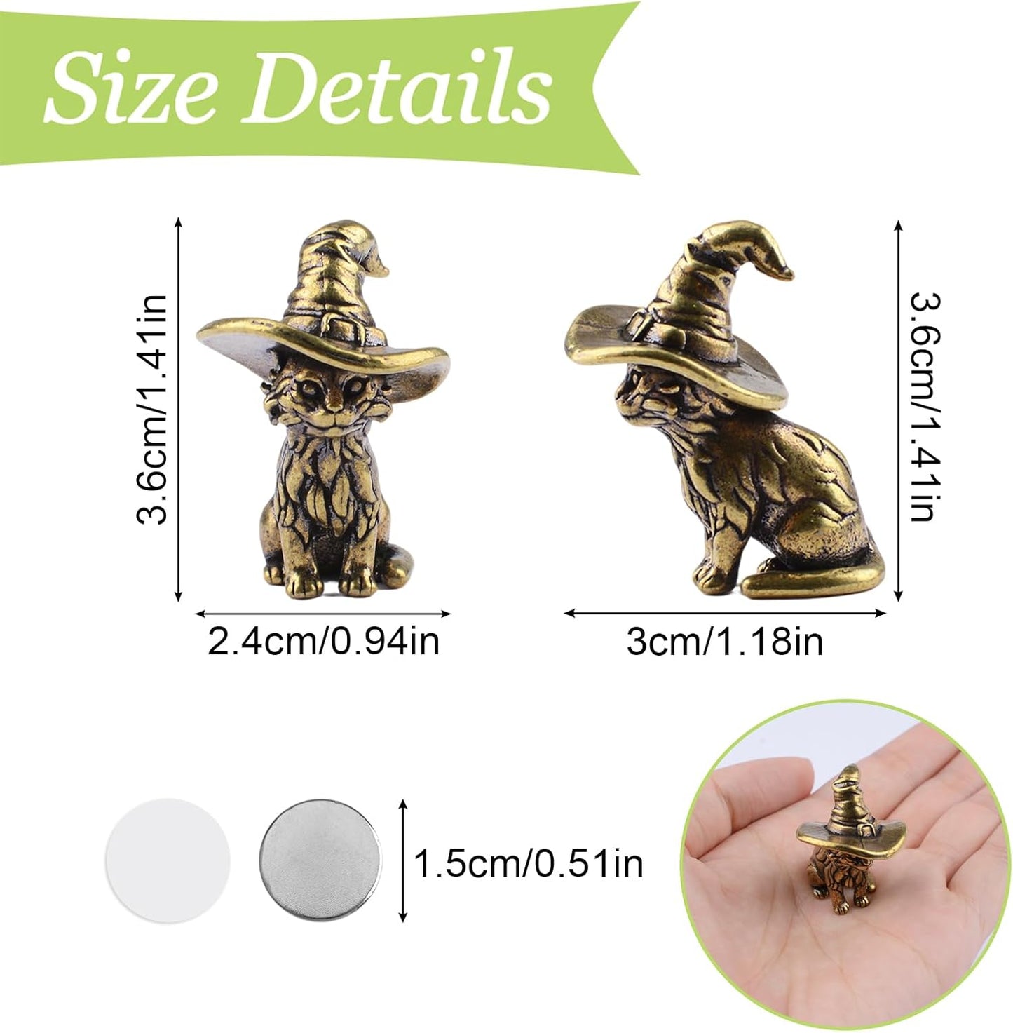 3 Pzas Cabeza Bisagra Magnética Vintage Creativa Bronce
