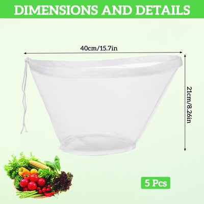 5 bolsas tela colar queso reutilizables blancas 15.7x
