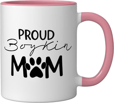 Taza cerámica para amante del perro Boykin Spaniel rosa/blanca