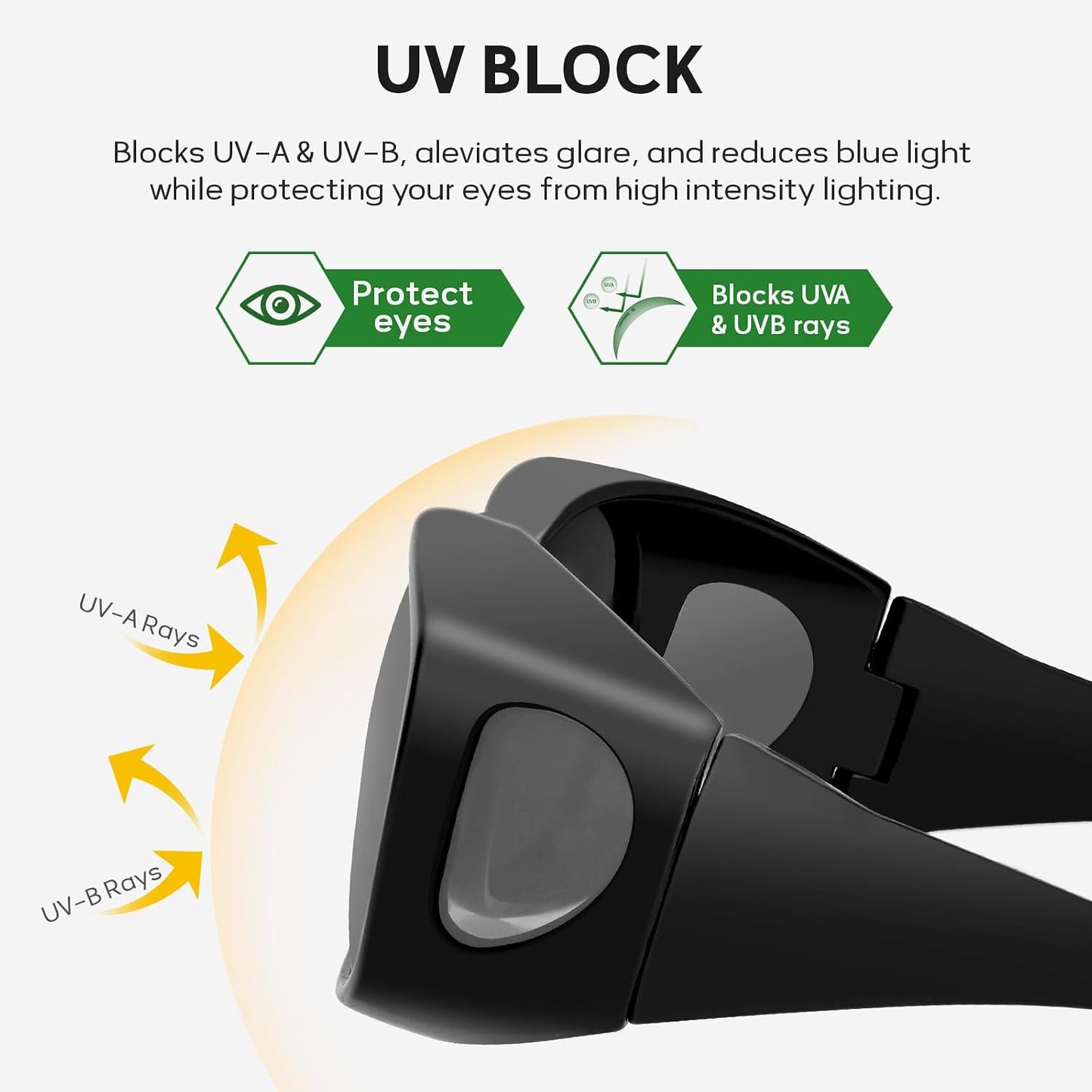Gafas luz LED cultivo protección UV completa