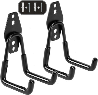Pack 2 Ganchos Garaje Acero Antiderrap Pared Organizador U