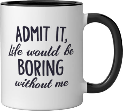 Taza de cerámica Sarcastic Design para hombre y mujer en negro y blanco