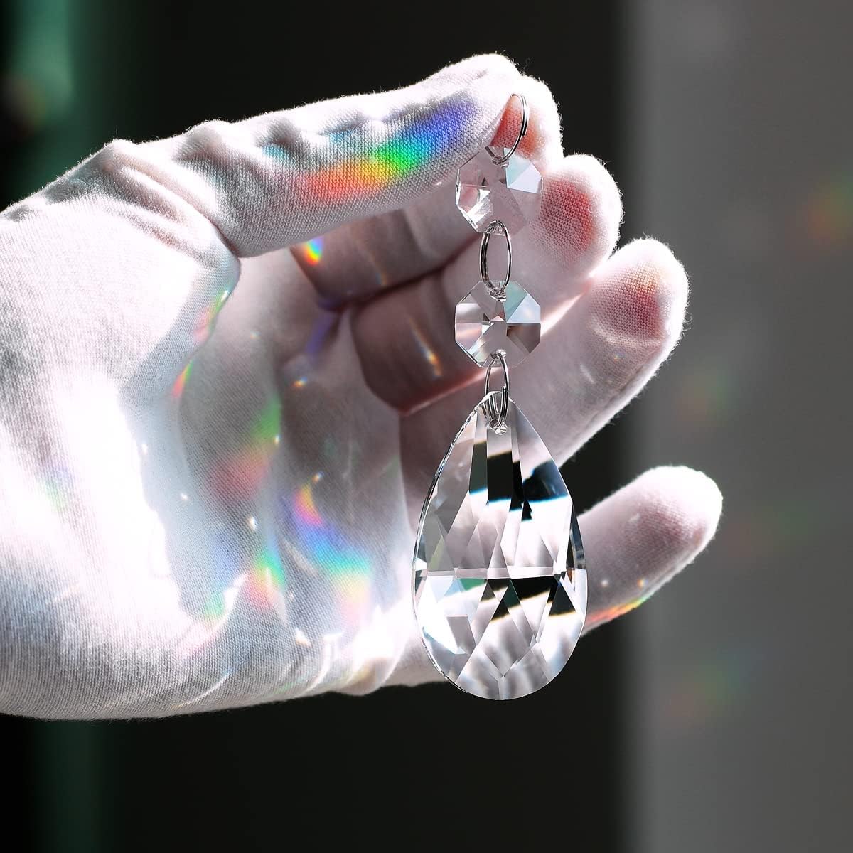 20 Pzas Cristales Lágrima 1.969pulg Transparentes para Candelabro