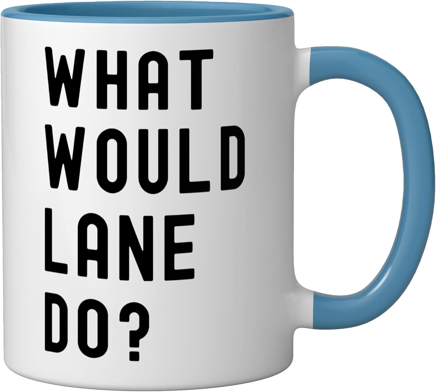 Taza cerámica What Would Lane Do? Azul/Blanco