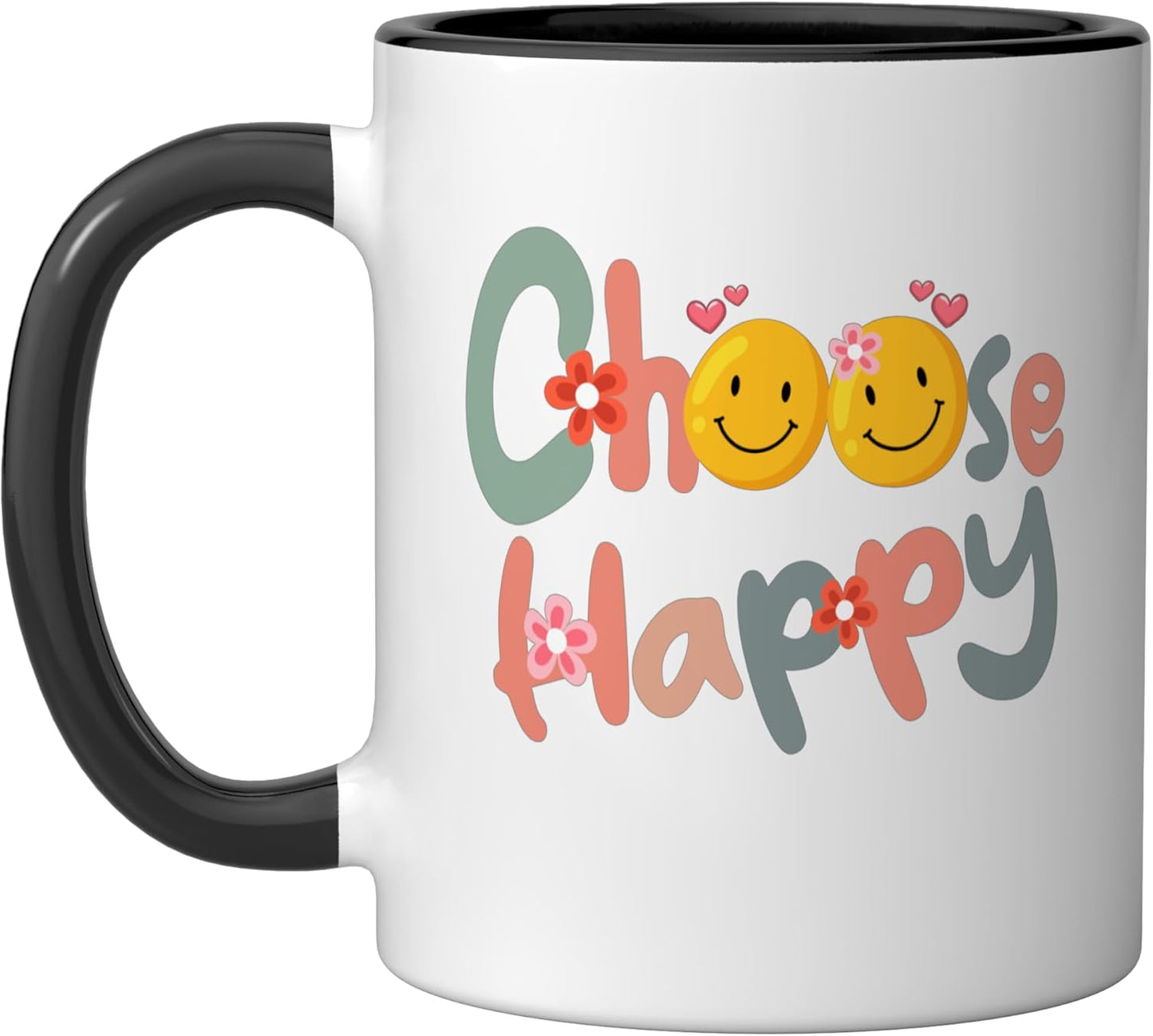 Taza cerámica positiva para hombres y mujeres Elija Happy Cute