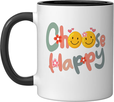 Taza cerámica positiva para hombres y mujeres Elija Happy Cute