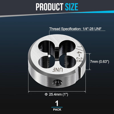 Troquel roscado UNF 1/4-28 para acero suave cobre aluminio