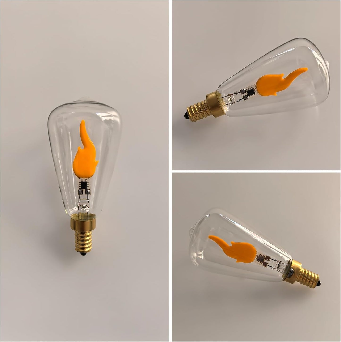 Bombilla LED estilo vintage E12 2W 1800K vidrio amarillo paquete 2