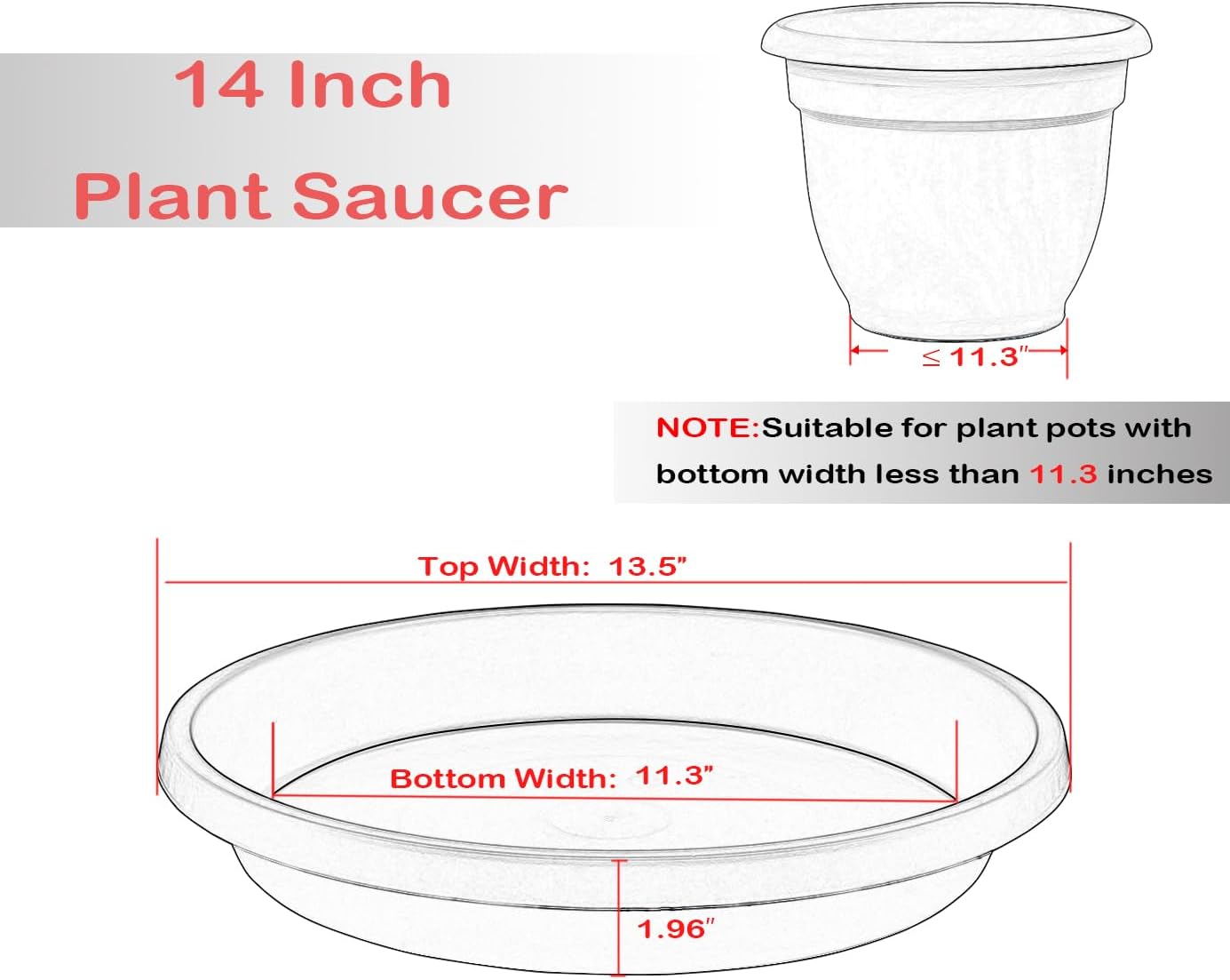 2 Pzas Platillos Plástico para Plantas 14pulg