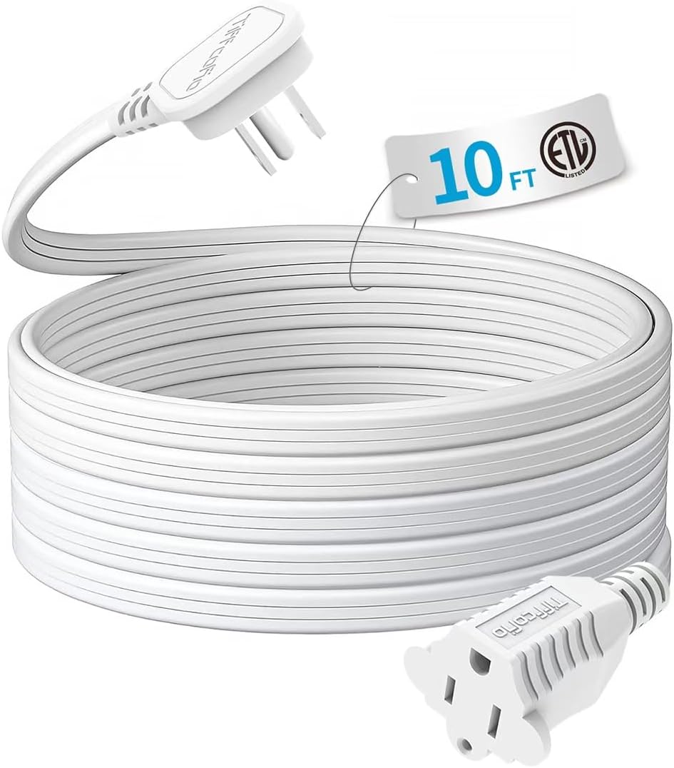 Cable extensión plano 10ft 3 clavijas con tierra 16AWG ETL