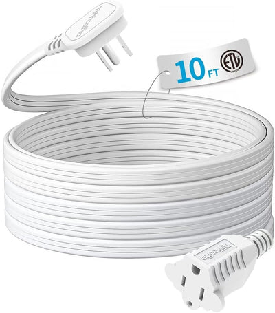 Cable extensión plano 10ft 3 clavijas con tierra 16AWG ETL
