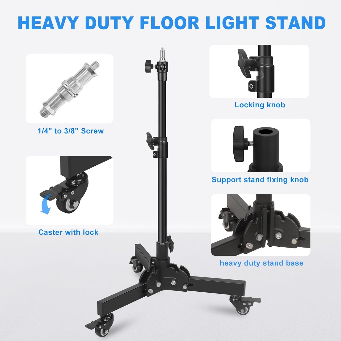 Soporte luz piso plegable 23.8-32.9pulg para softbox