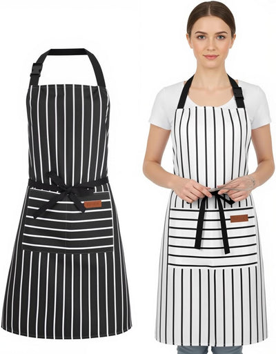 Delantal cocina ajustable con bolsillos para chef y jardinería