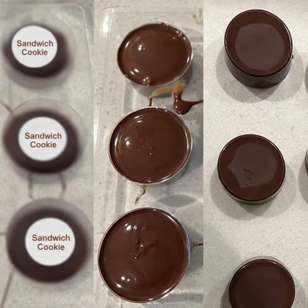 Molde plástico para galletas Oreo cubierto de chocolate