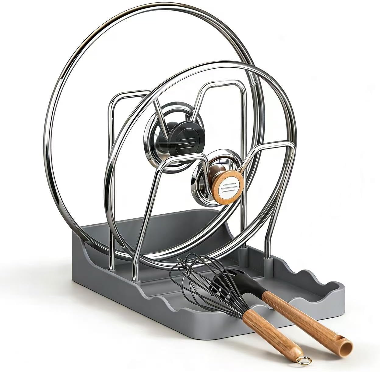 Estante de almacenamiento para tapas de olla de cocina acero al carbono