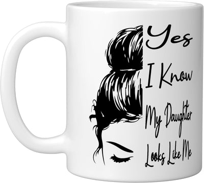 Taza cerámica para Madre's Day con pelo desordenado estilo hija