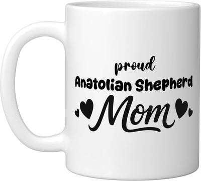 Taza cerámica para amante del perro Anatolian Shepherd, blanca