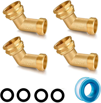 Conector codo manguera jardín latón 45 grados RV