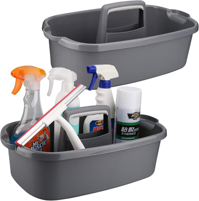 Organizador limpieza plástico gris paquete 2