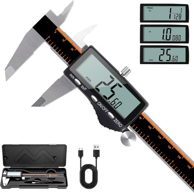 Calibrador digital LCD acero inox pulg/milímetros bricolaje