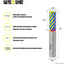 Fresa carburo 6 flautas DLC aluminio cobre 1/2 vástago
