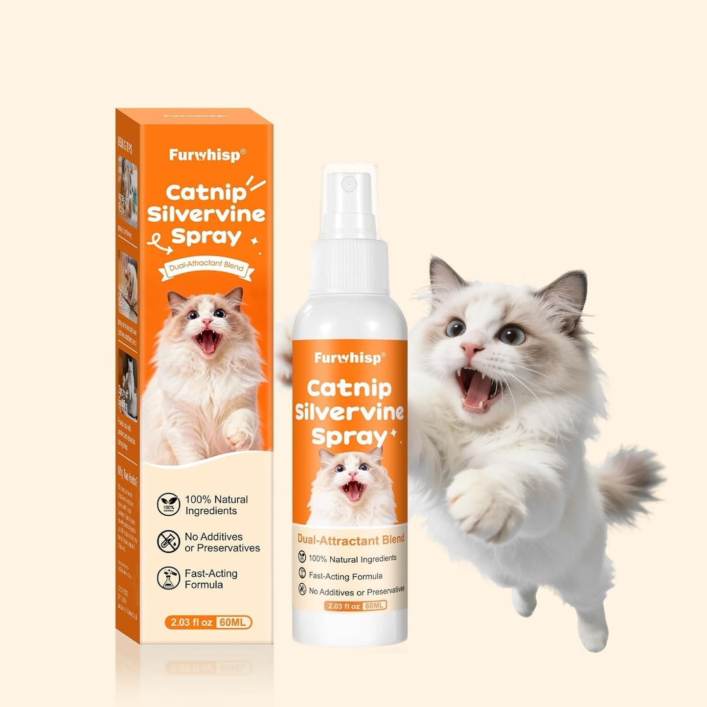 Spray hierba gatera con Silvervine 100% natural para gatos