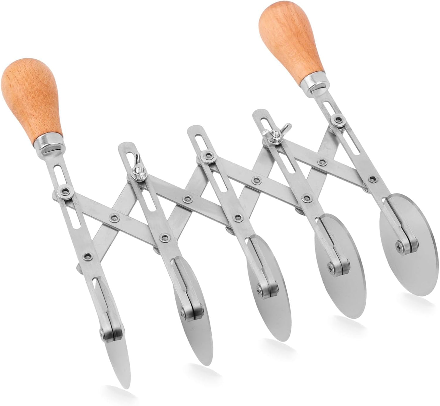 Cortador pastelería 5 ruedas acero inox mango madera