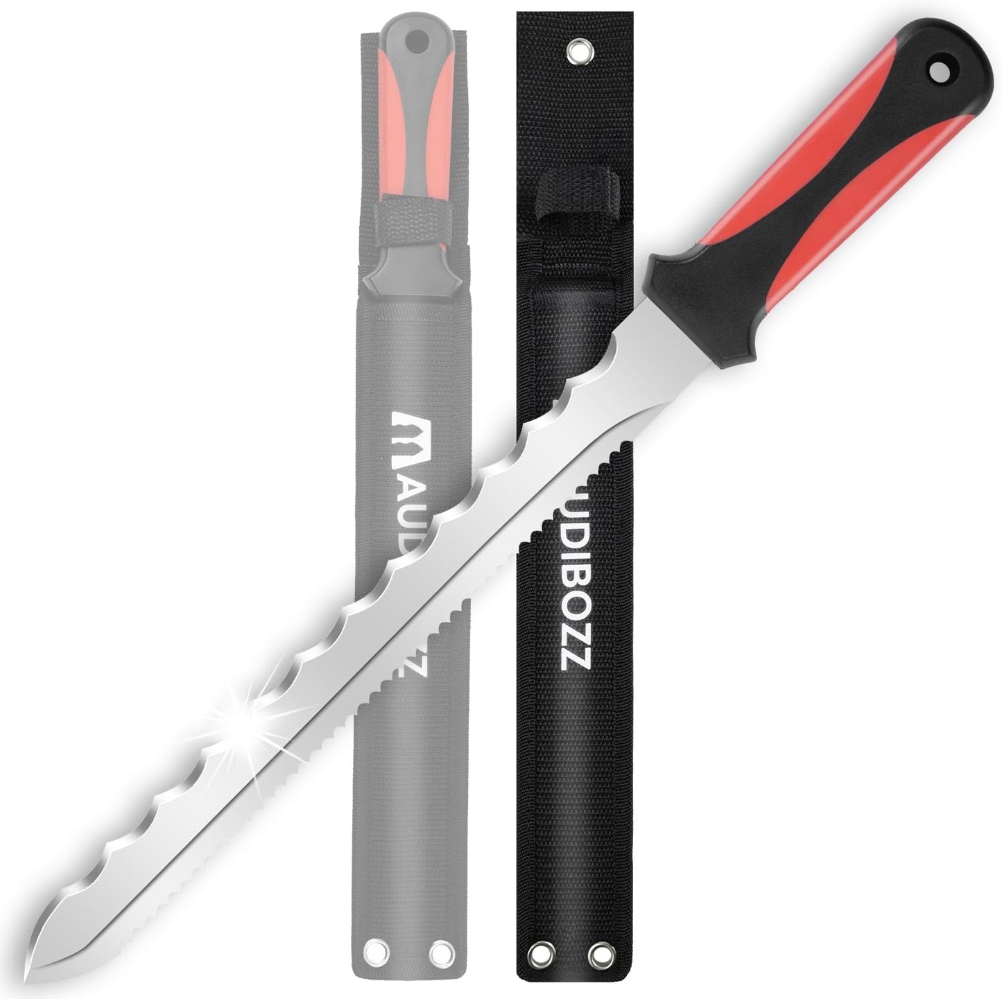 Cuchillo sierra césped acero inox 28.3cm funda nylon