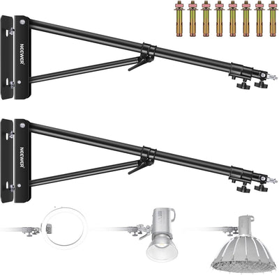 2 Brazos Triangulares Montaje Pared para Luces Estudio