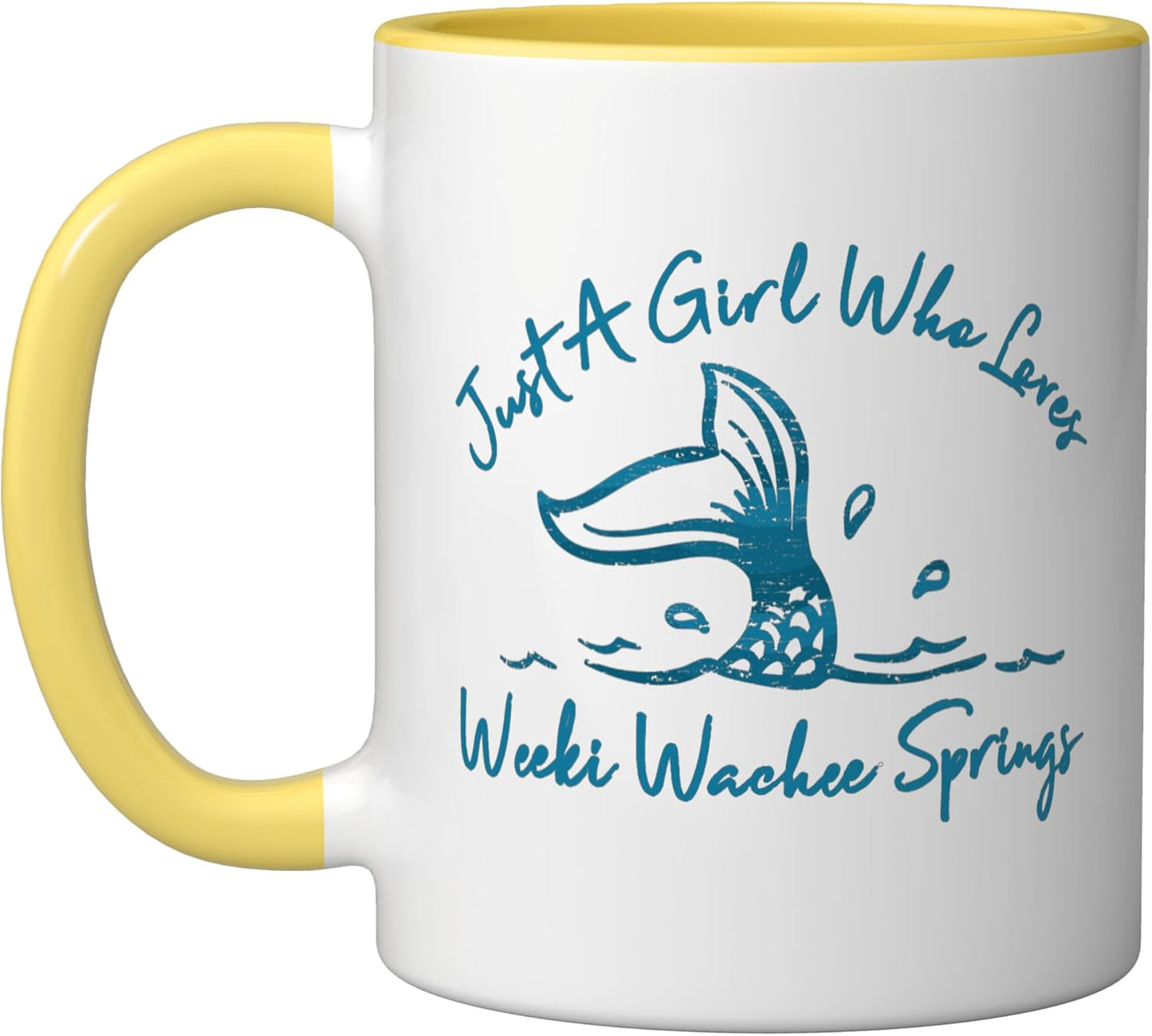 Taza Cerámica Mermaid Fish Tail Amarillo Blanco