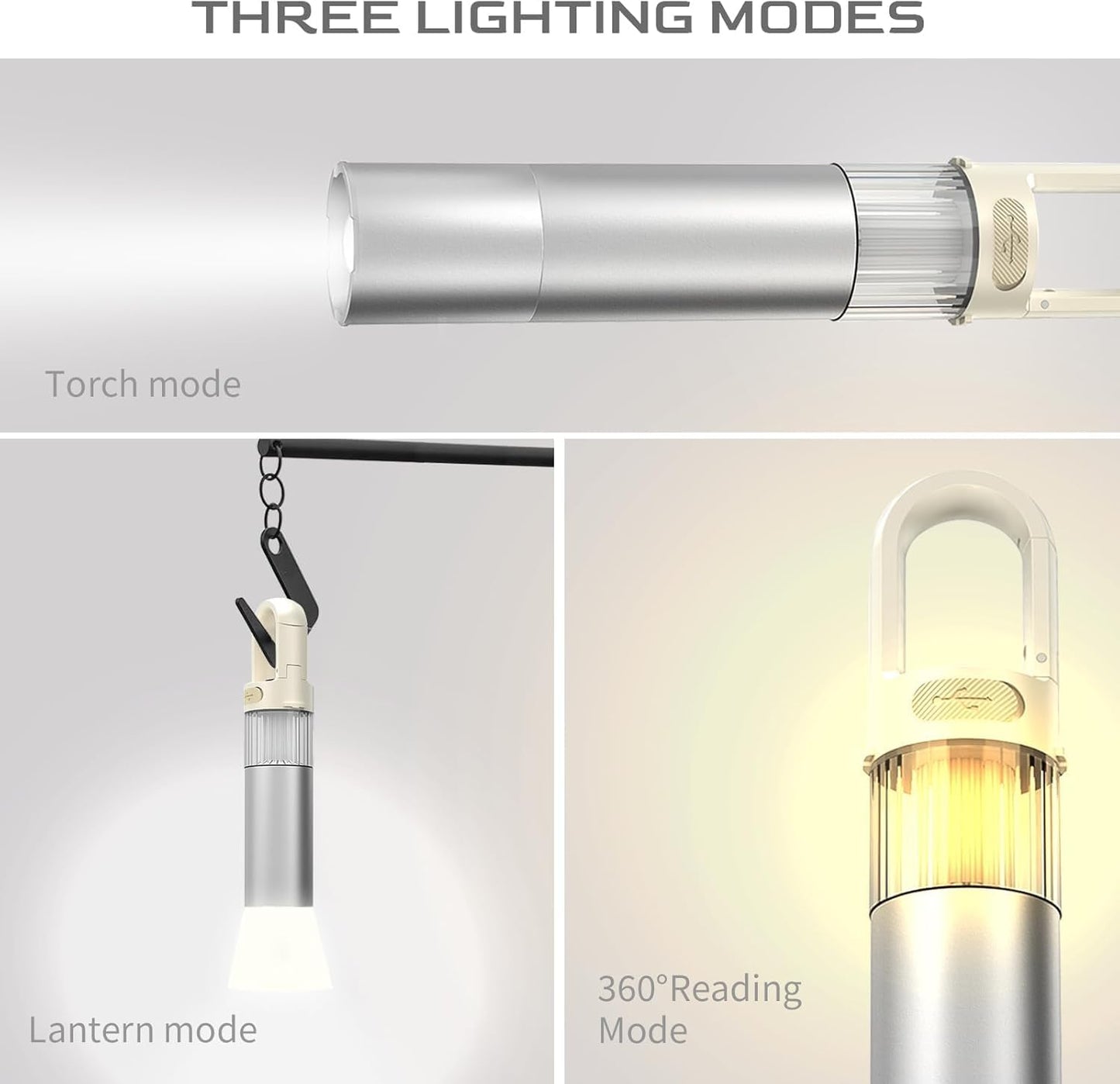 Linterna recargable campamento doble luz 800lm 2000mAh