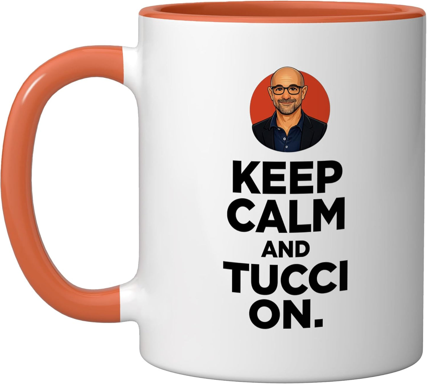 Taza Cerámica Diseño Genérico Naranja/Blanco