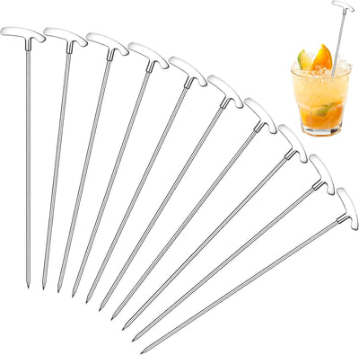 10 Palillos Metal para Cóctel Golf 4.7pulg Catering Bufé