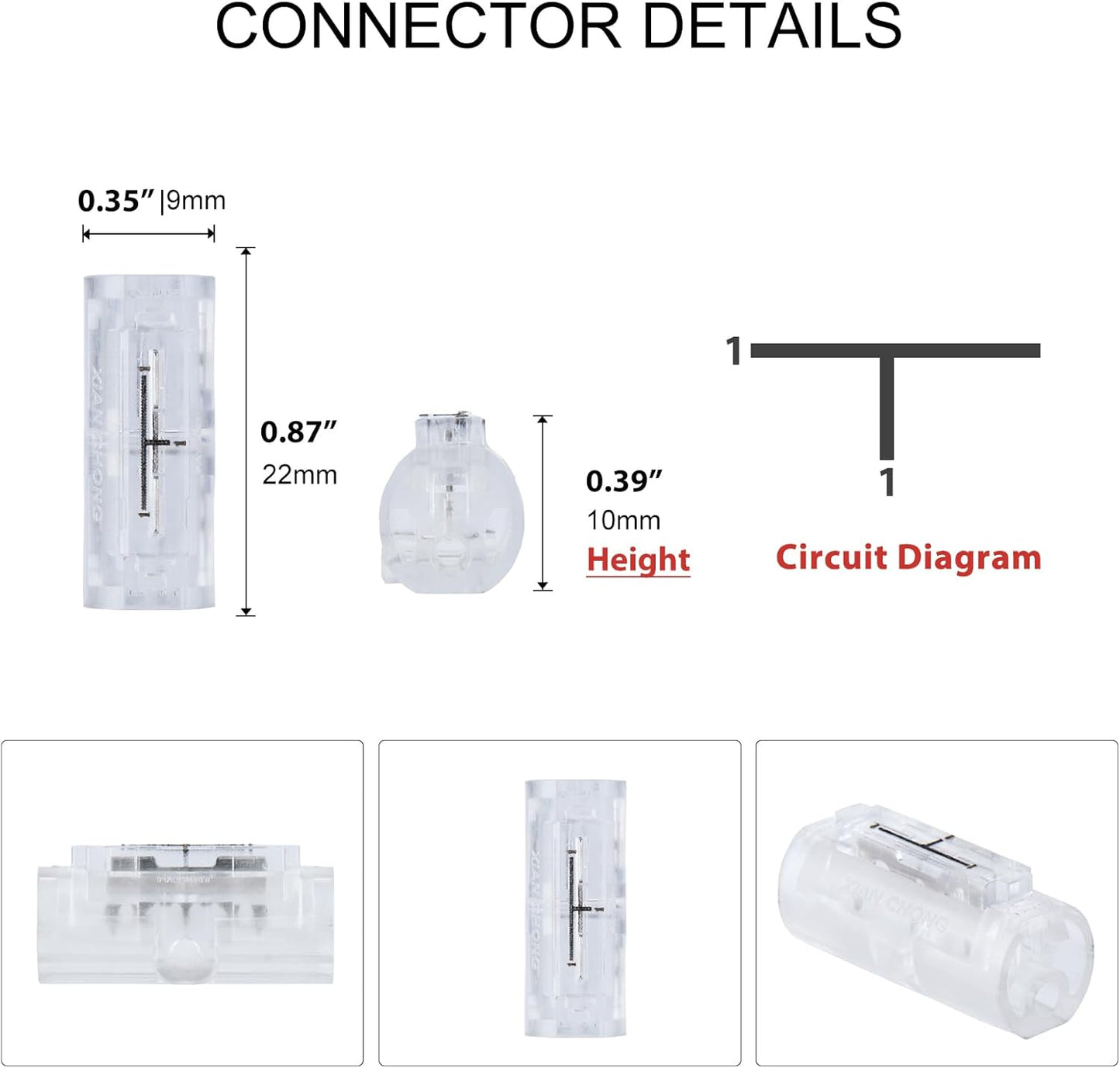 Conectores T电缆 12 pzas empalme rápido 20-18 AWG transparente