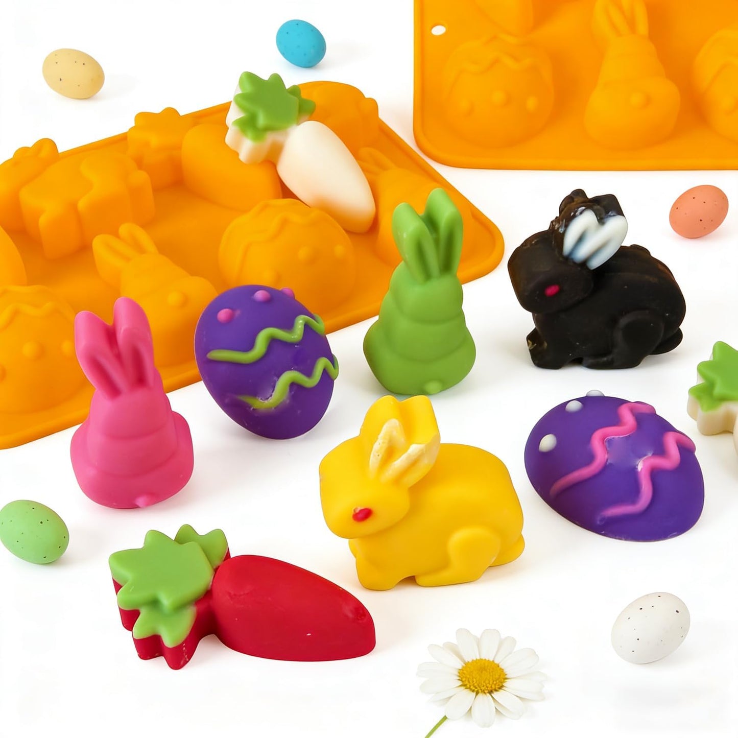 Moldes de Pascua de silicona en forma de conejo para chocolate y bricolaje