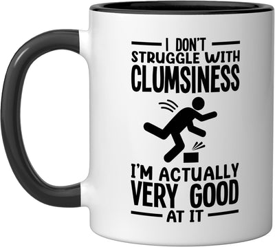 Taza Cerámica para Personas Clumsy Negro/Blanco