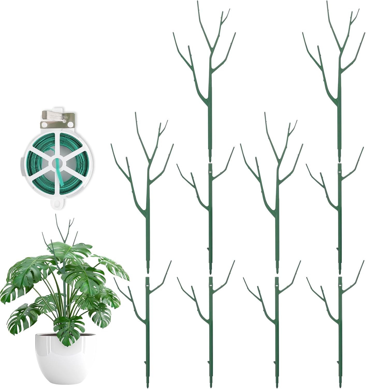 10 Estacas Apilables para Plantas Trepadoras Interior