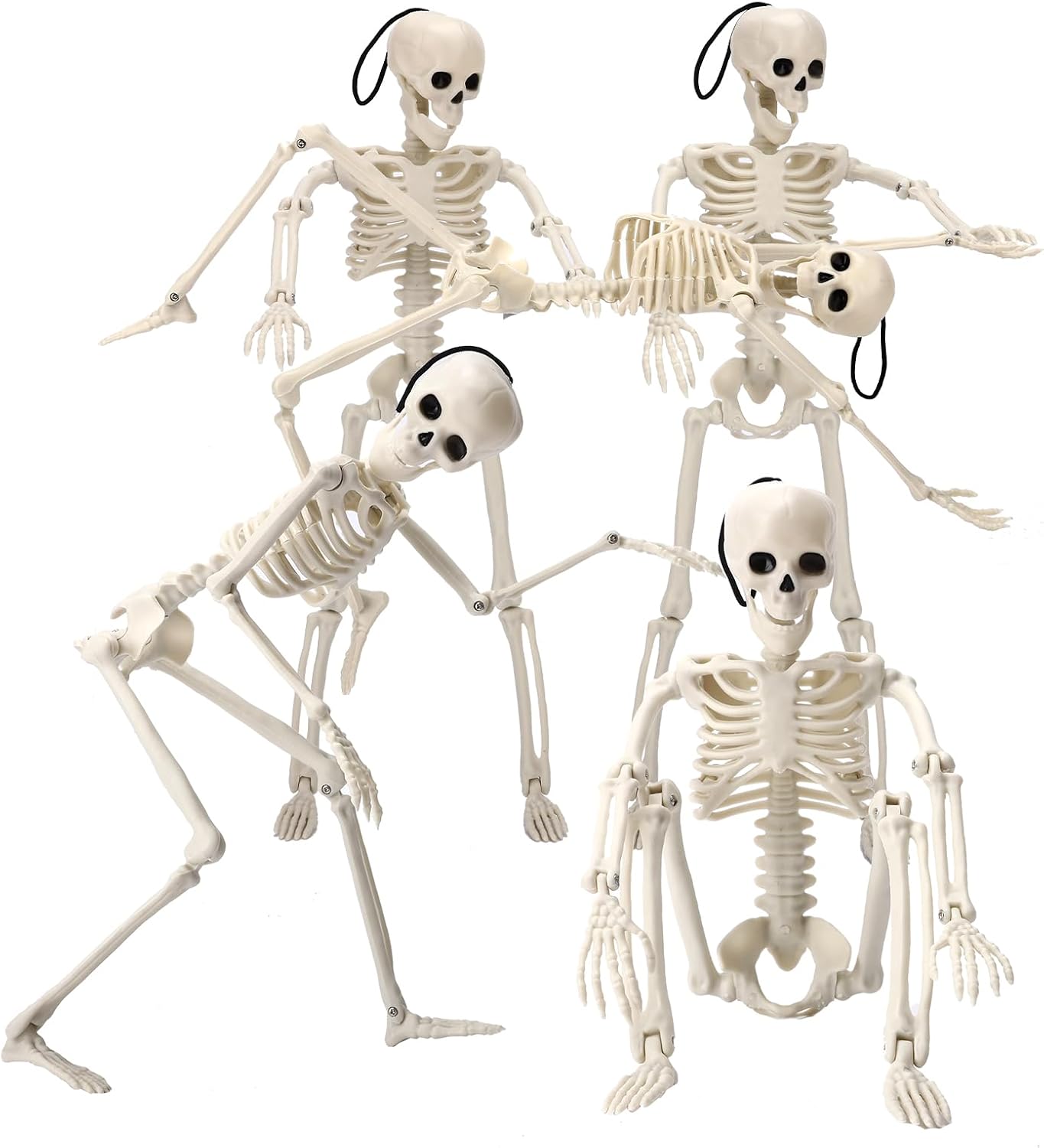 5 Esqueletos Plástico Halloween 16pulg Articulables