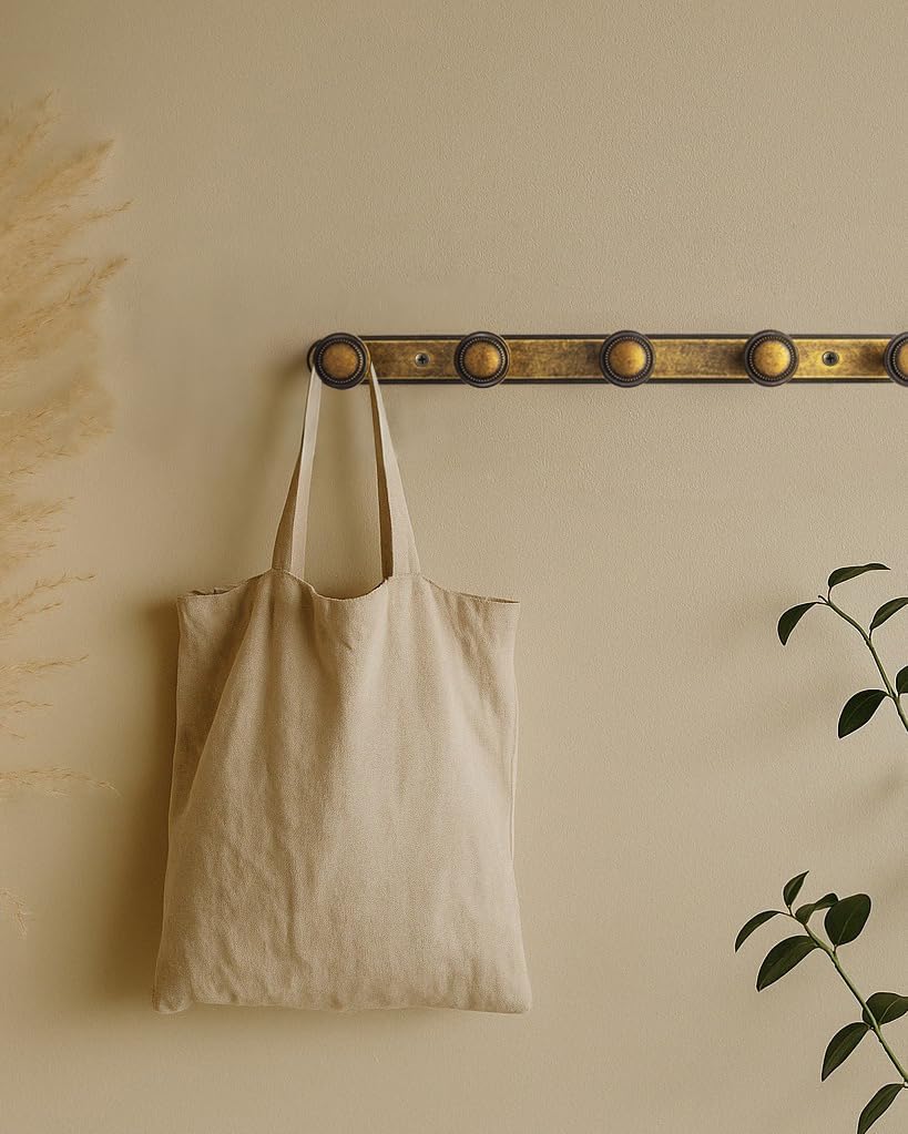Perchero latón vintage para pared con ganchos zinc