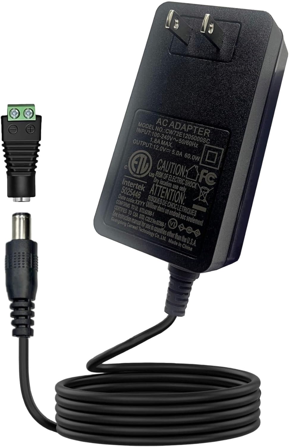 Fuente alimentación 12V 60W adaptador CC controlador LED