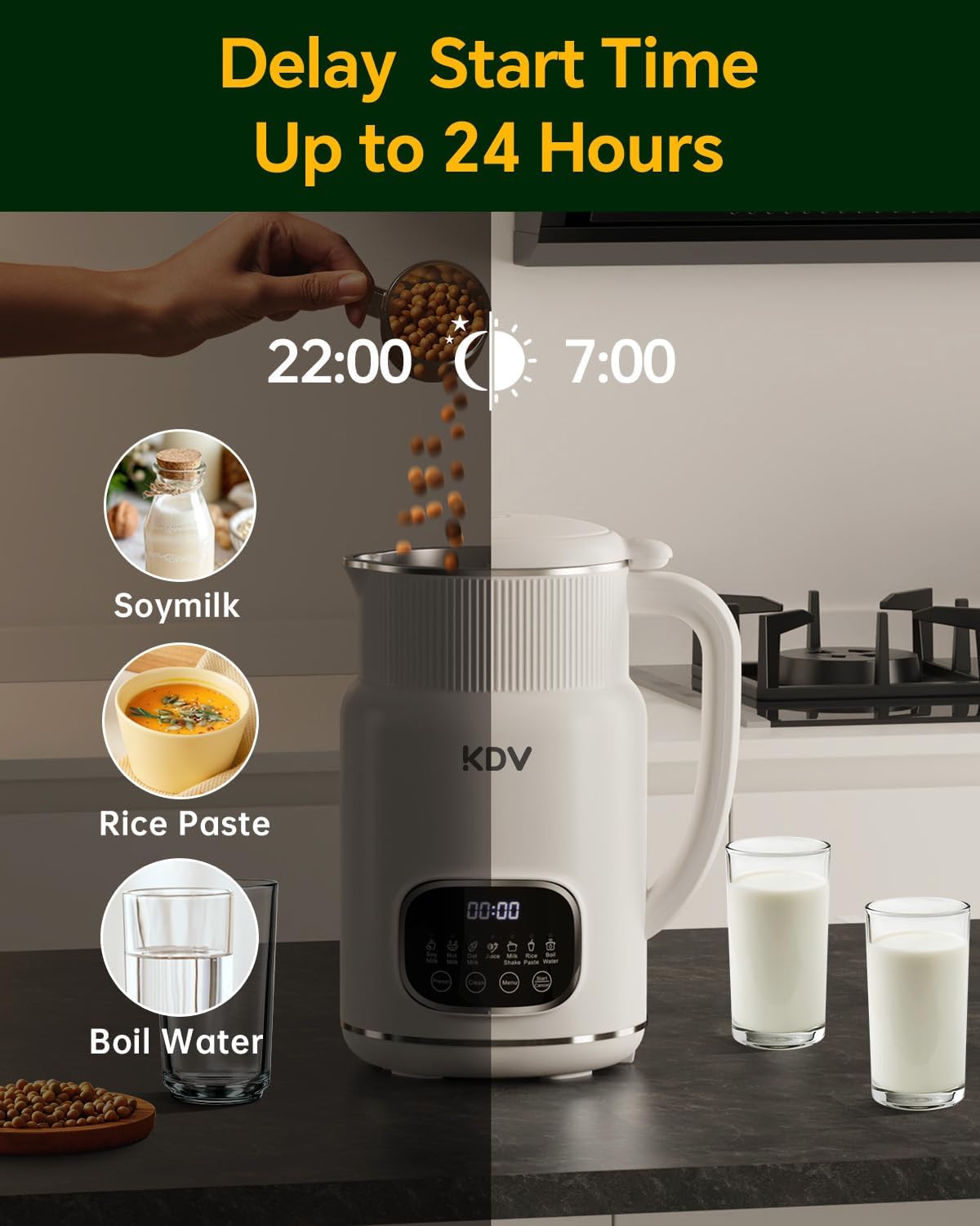 Máquina automática de leche de nuez 8 en 1 con leche vegetal de 32 oz