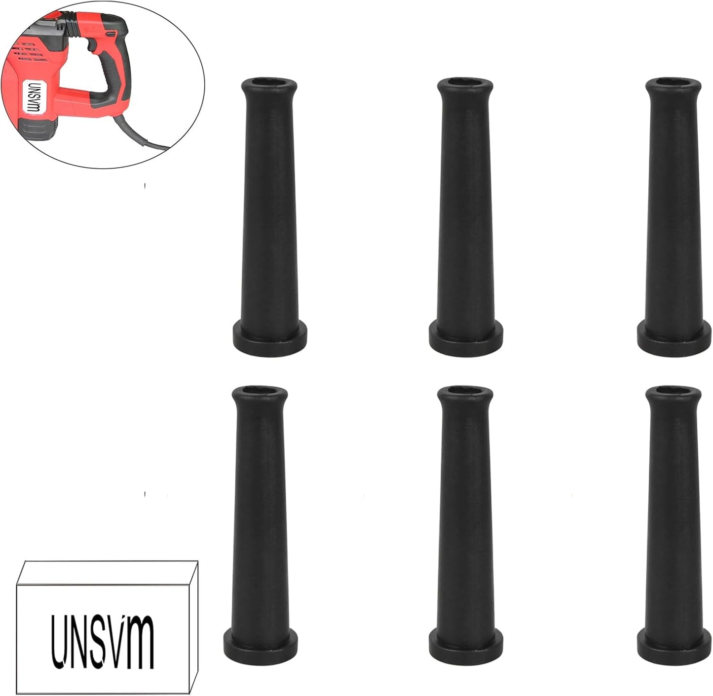 Protector de cable goma 0.39pulg 6 Pzas